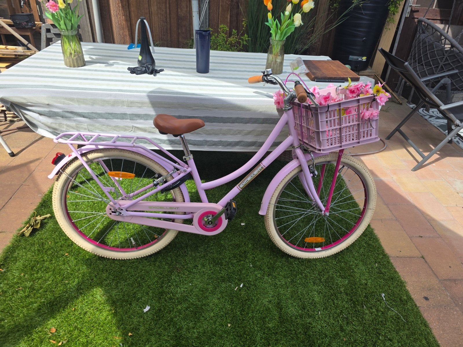 Volare Excellent Kinderfiets Meisjes 24 inch Roze, Fietsen en Brommers, Fietsen | Meisjes, 24 inch, Ophalen, Volare Excelent, Handrem