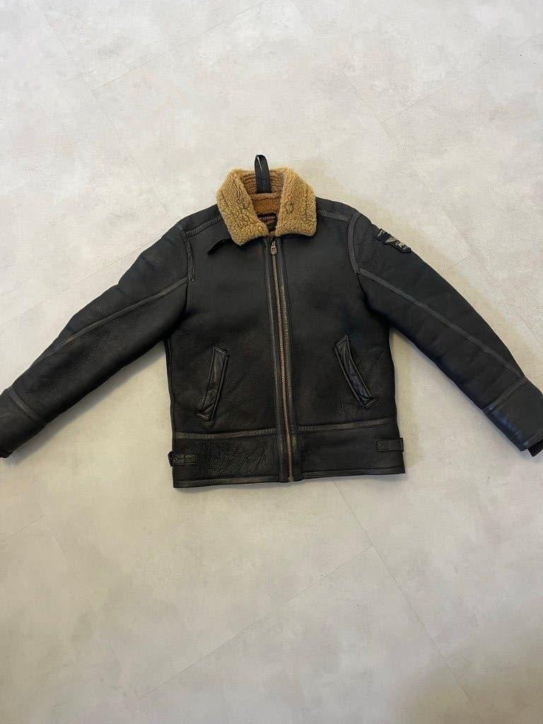 PME Legend Sheepskin pilotenjas maat M – leren winterjas, PME LEGEND, Bruin, Maat 48/50 (M), Ophalen of Verzenden