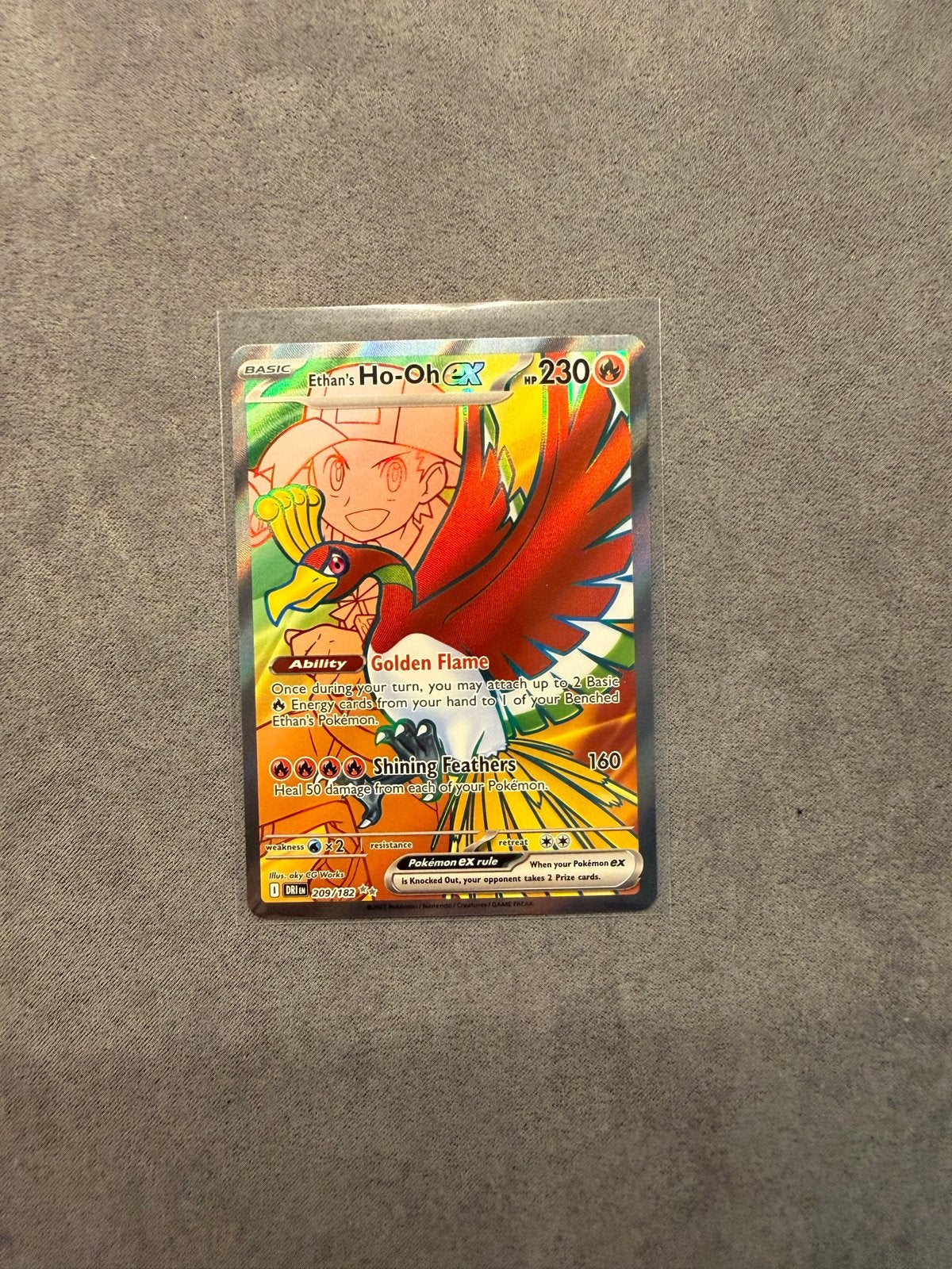 Pokemon Kaart: Ethan's Ho-Oh ex (DRI 209/182), Ophalen, Zo goed als nieuw, Losse kaart, Foil