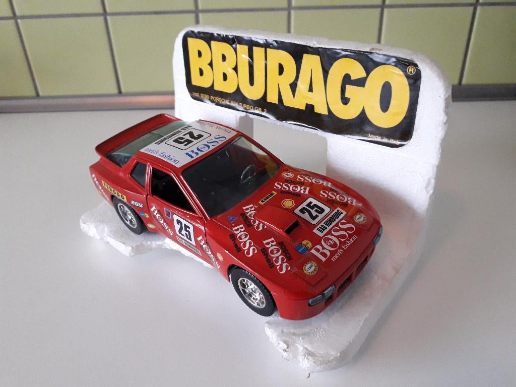 porsche 924 turbo    burago, Ophalen of Verzenden, Zo goed als nieuw, Auto, Bburago