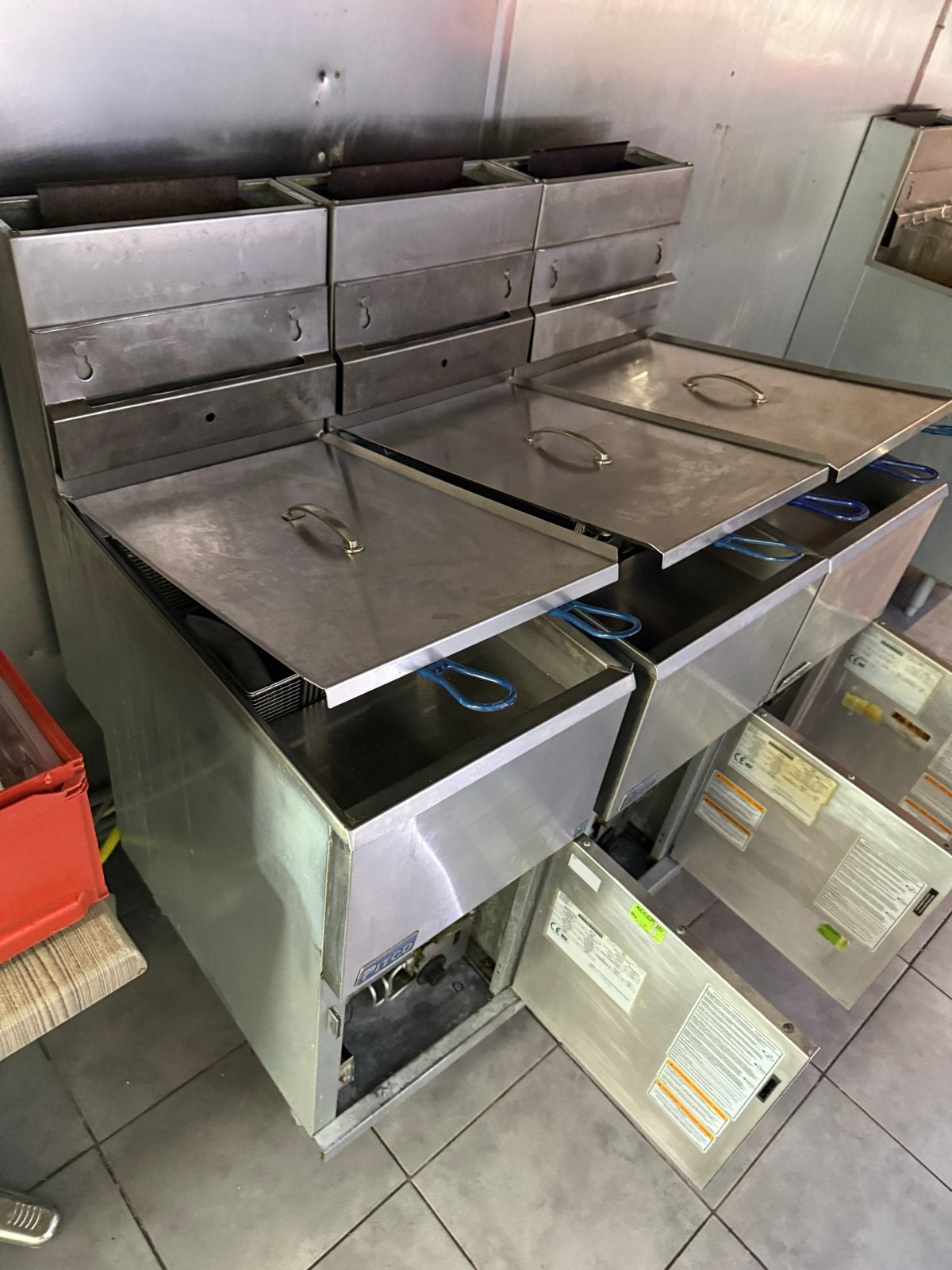Pitco 35C+ gas Frituurinstallatie 3 stuks, Ophalen, Gebruikt, Fornuis, Frituur en Grillen