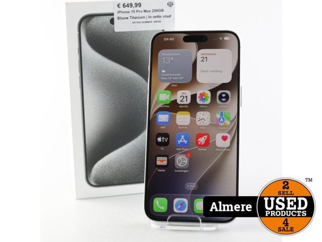 iPhone 15 Pro Max 256GB Blauw Titanium | In nette staat, Computers en Software, Apple, Zo goed als nieuw, Support@apple.com, One Apple Park Way
Cupertino, CA 95014
United States
