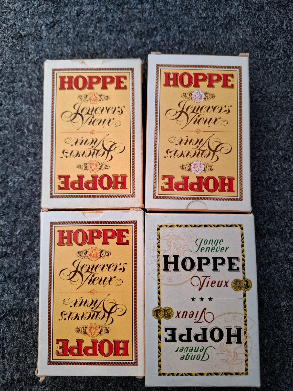 4 x Hoppe Jenever Vieux speelkaarten, Verzamelen, Ophalen of Verzenden, Zo goed als nieuw
