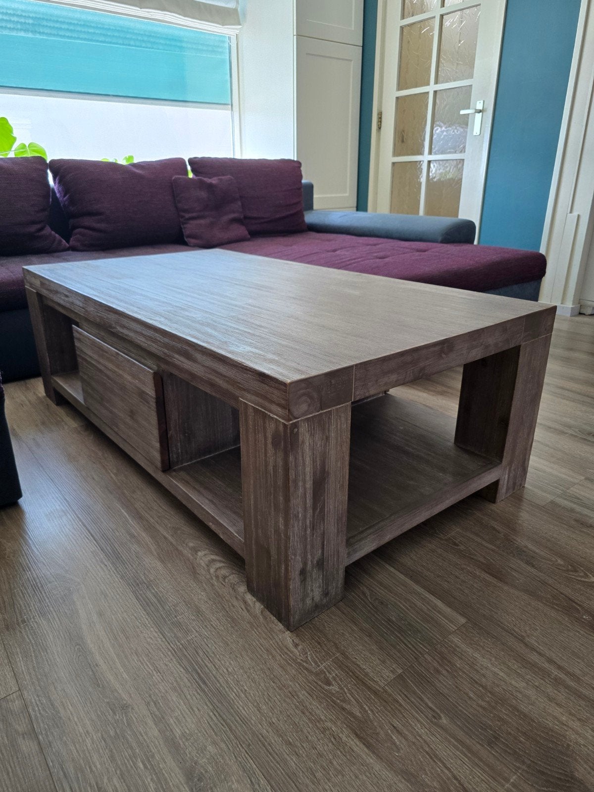 Lounge Tafel, Ophalen, 100 tot 150 cm, Eikenhout, 50 tot 100 cm