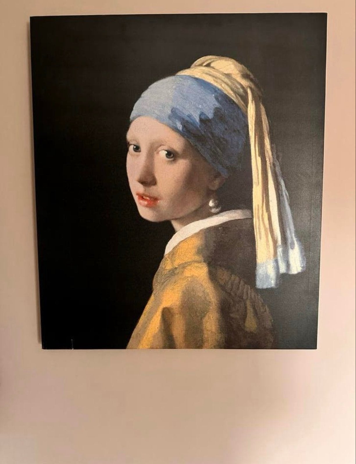 Meisje met de parel - Canvas print - H 70 x B 60,5 cm, Antiek en Kunst, Kunst | Schilderijen | Klassiek, Ophalen, Doek, Portret of Personen