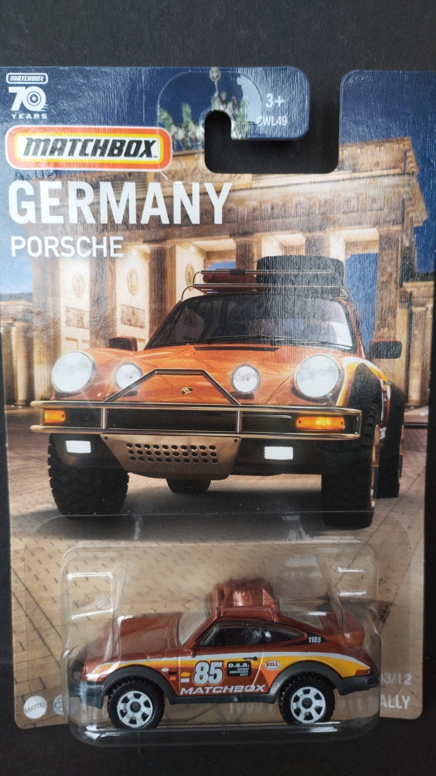 Porsche 911 Safari 1:64 3inch Matchbox Pol, Auto, Verzenden, ., Nieuw