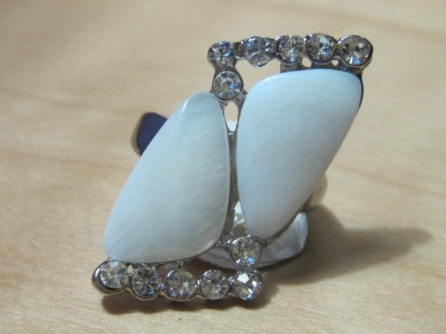ri. 3x prachtige ring edelsteen PARELMOER (17), Overige materialen, Verzenden, Nieuw, 17 tot 18