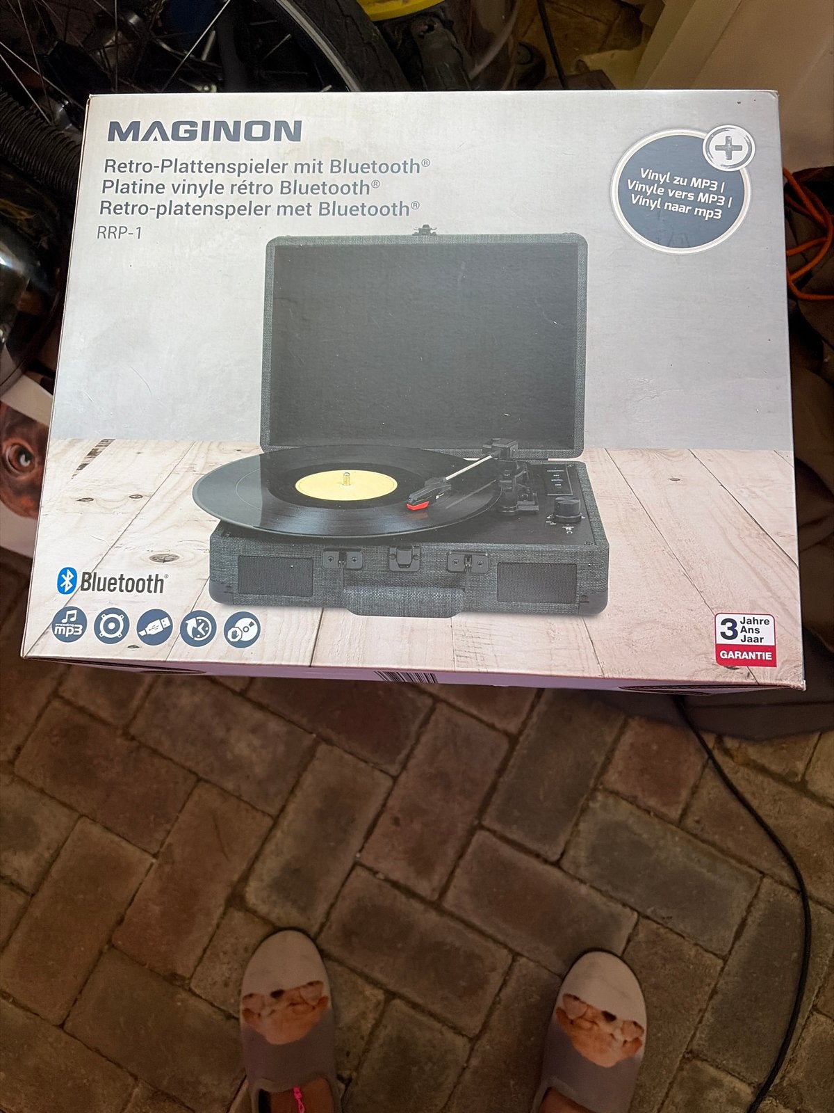 MAGINON Retro Platenspeler met Bluetooth en MP3-functie, Nieuw, USB-aansluiting, Platenspeler, Ophalen