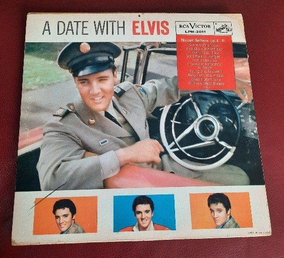 Elvis a date with Elvis Usa mono persing Klaphoes + sticker, Ophalen of Verzenden