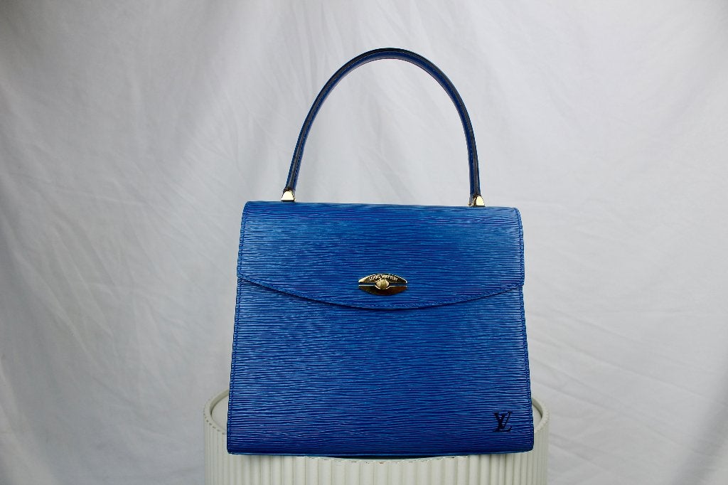 Louis Vuitton Malesherbes Epi - 1220, Gebruikt, Blauw, Ophalen of Verzenden, Louis Vuitton