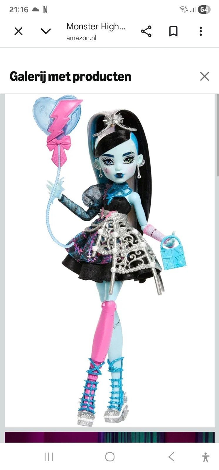 Monster high sweet birthday frankie stein NRFB, Ophalen of Verzenden, Nieuw, Pop