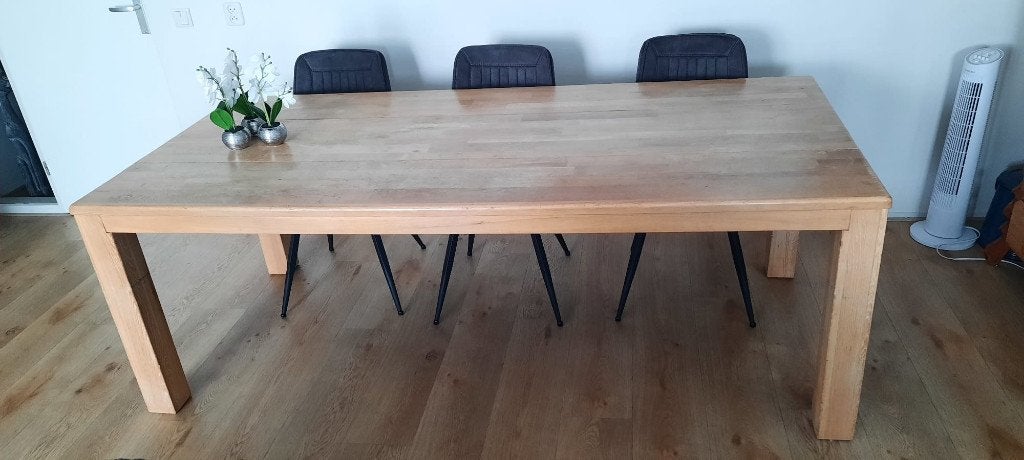 Beukenhout Massief Eettafel 220x100cm - Z.G.A.N., Ophalen, 100 tot 150 cm, 200 cm of meer, Zo goed als nieuw