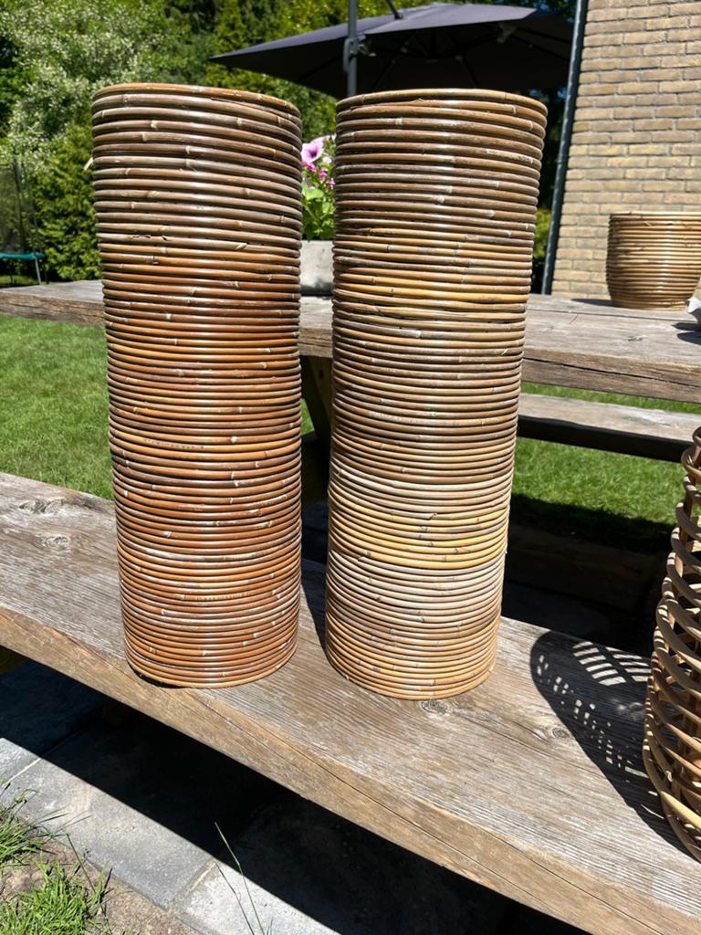 Rotan bloempotten 60 hoog, Ophalen, Gebruikt