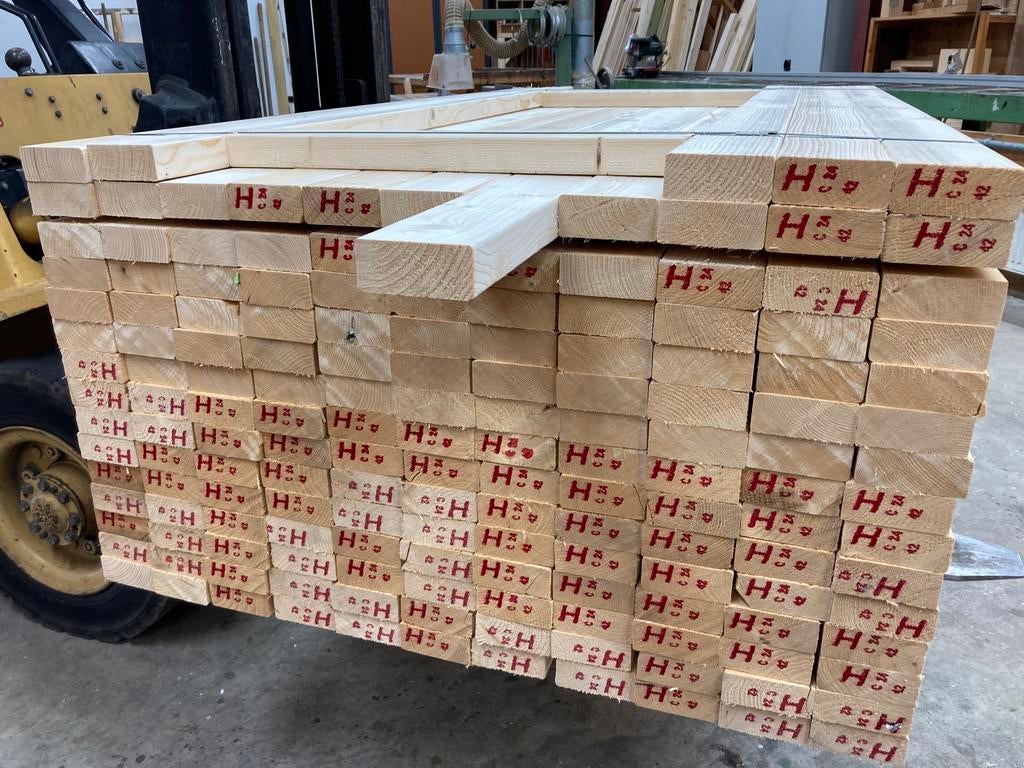 Balken vuren elke gewenste afmeting.cls 38x89mm €2,10 m1, Ophalen, 25 tot 50 mm, Nieuw, 300 cm of meer