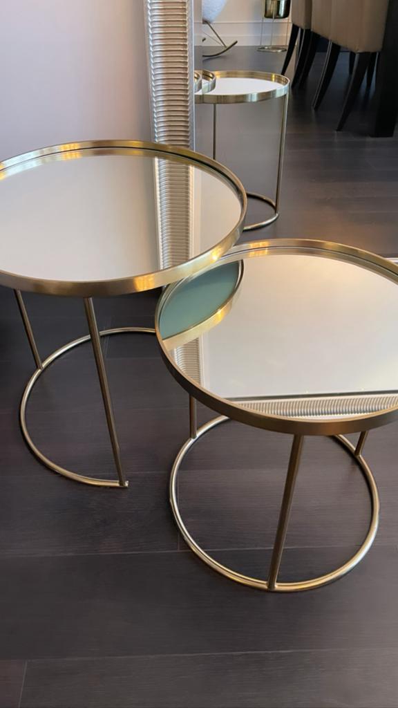 Set sidetables goud Zara home, Minder dan 55 cm, Rond, Zo goed als nieuw, Ophalen