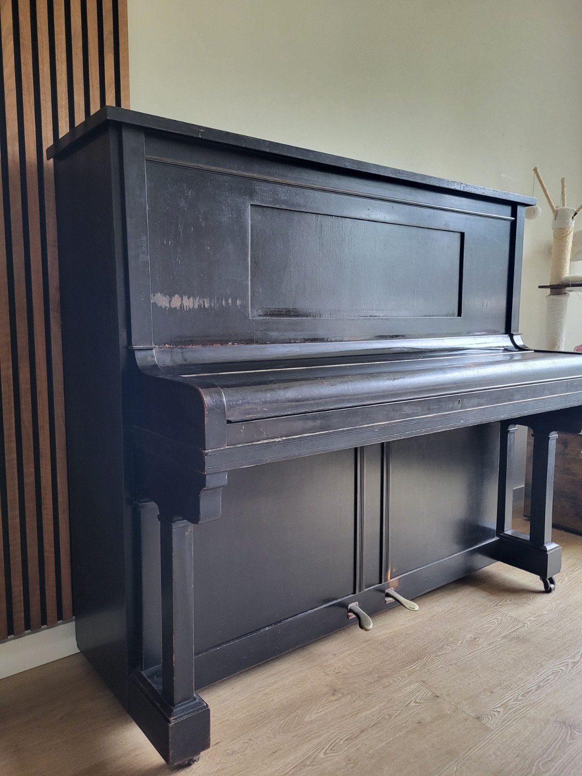 Antieke piano C. Rich. Ritter Halle met pianobank, Ophalen, Gebruikt, Zwart, Piano