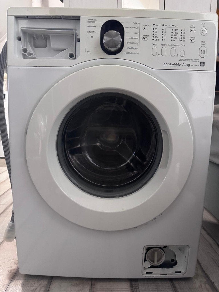 Wasmachine Samsung Ecobubble WF1704YSW, Witgoed en Apparatuur, Ophalen, Gebruikt, Voorlader, 85 tot 90 cm