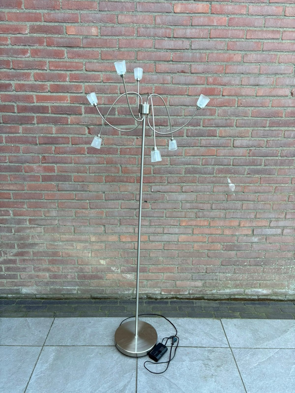 Kryssbo Ikea staande Lamp - 7 Spotjes Dimbaar, Ophalen, Gebruikt, G4, Metaal