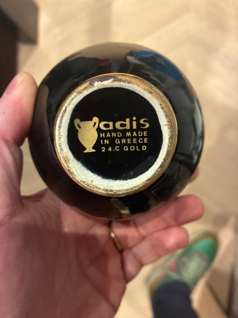 Vintage Grieks vaasje met 24k gouden decoraties, Ophalen