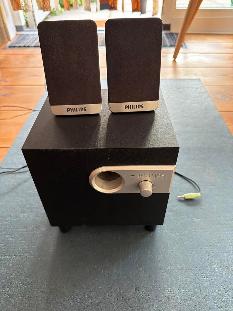 Philips SPA 1300/00 Multimedia Speakerset met Subwoofer, Philips, Gebruikt, Ophalen of Verzenden, Complete surroundset
