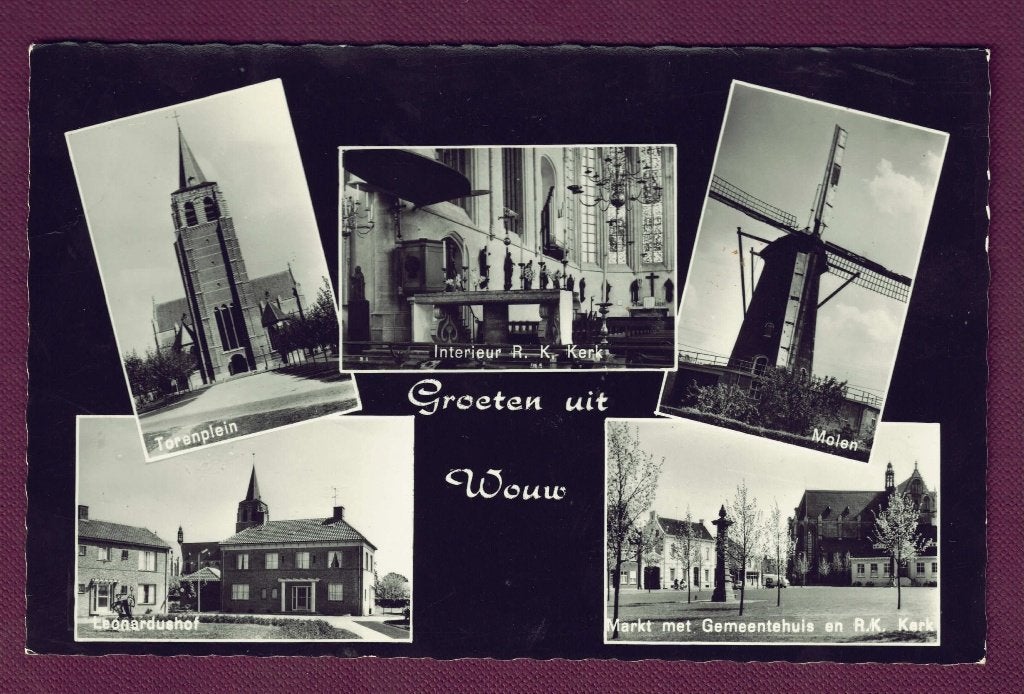 Wouw (N.Br.) - Groeten uit - o.a. Molen - 1967 - gebr, Ophalen of Verzenden, 1960 tot 1980, Gelopen, Noord-Brabant