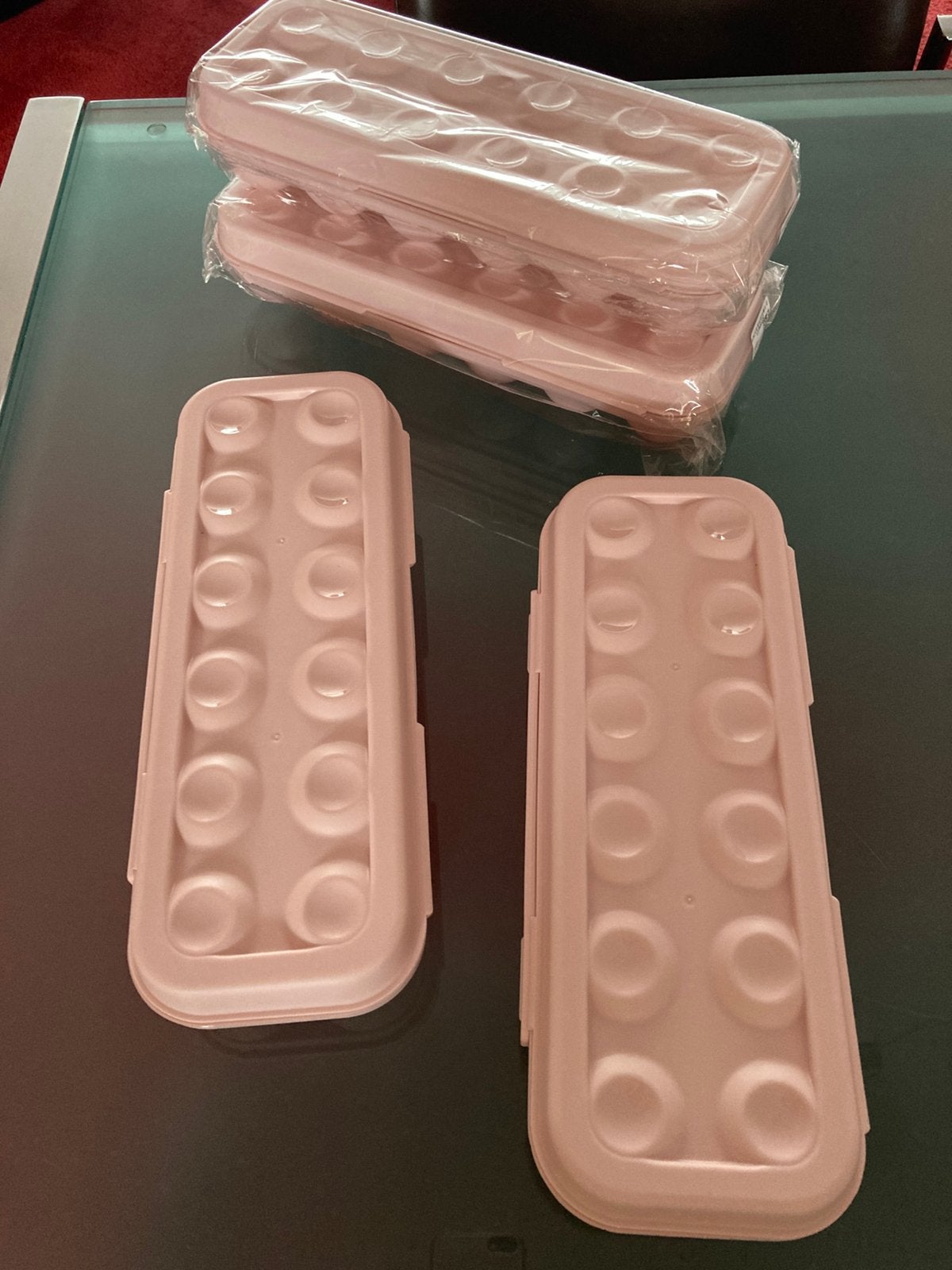 Eierdozen nieuw licht roze 4 stuks, Dieren en Toebehoren, Pluimvee | Toebehoren, Ophalen of Verzenden, Nieuw, Overige typen