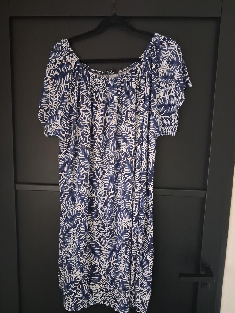 zomerjurk Batik mt 50/52, Blauw, Jurk, Ophalen of Verzenden, Zo goed als nieuw
