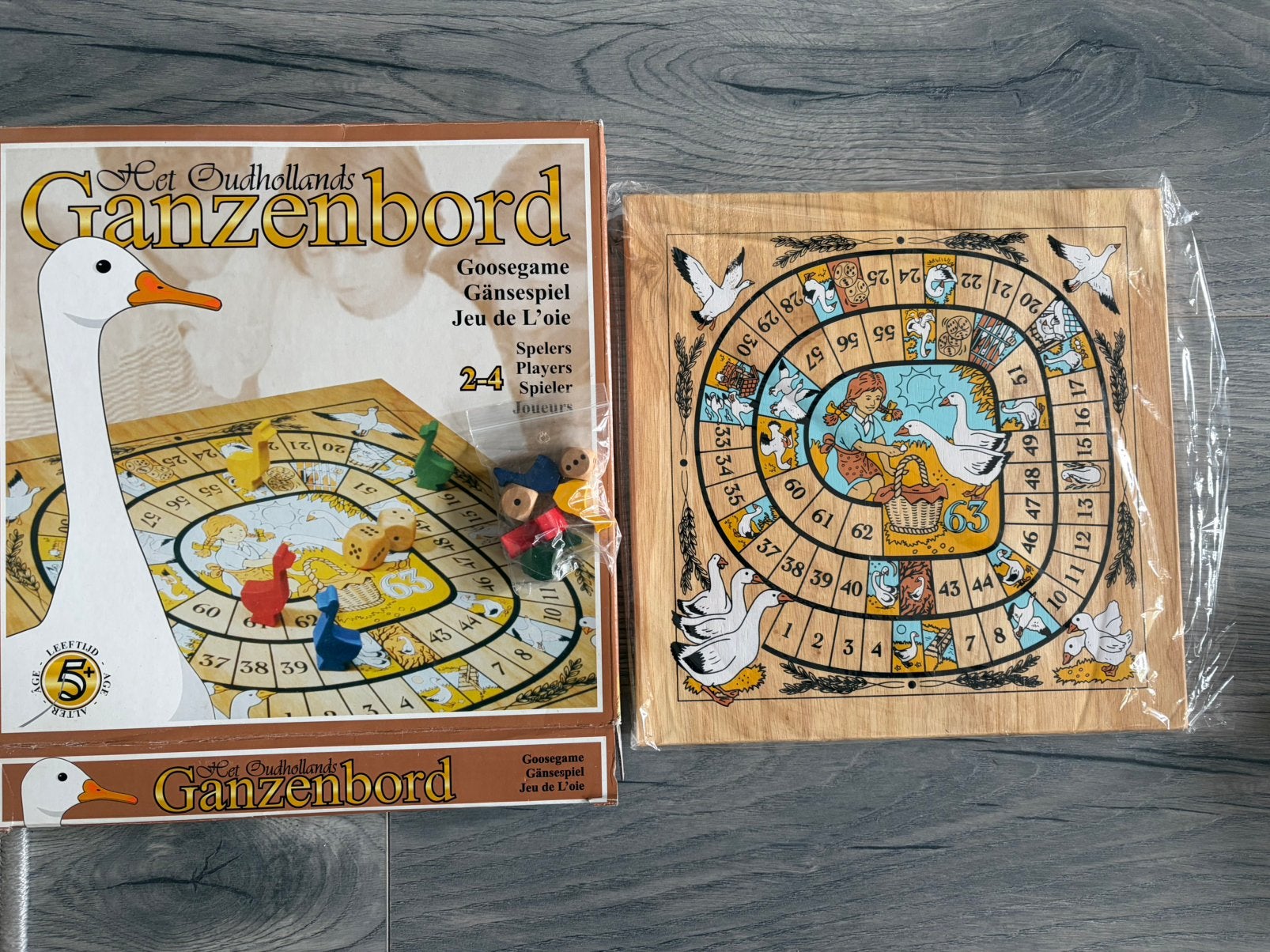 NIEUW houten Oud Hollands ganzenbord spel, Hobby en Vrije tijd, Gezelschapsspellen | Bordspellen, Drie of vier spelers, Ophalen of Verzenden