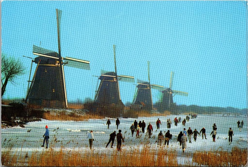 Molens Kinderdijk - 12 ansichtkaarten van Gebr. Spanjersberg, Verzenden, 1960 tot 1980, Ongelopen, Zuid-Holland