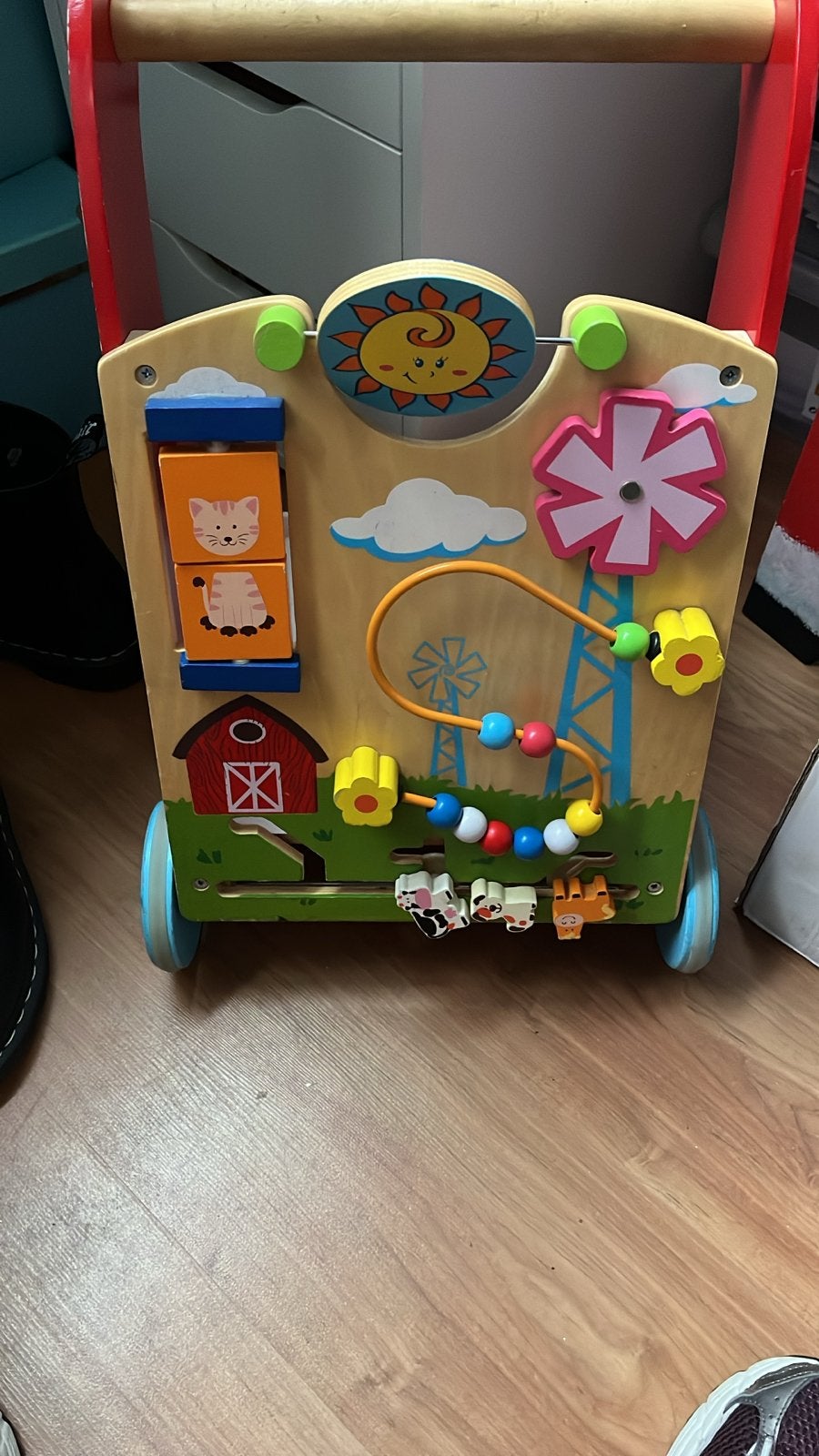 Houten loopwagen, Ophalen, Gebruikt, Overige typen, Met wieltjes