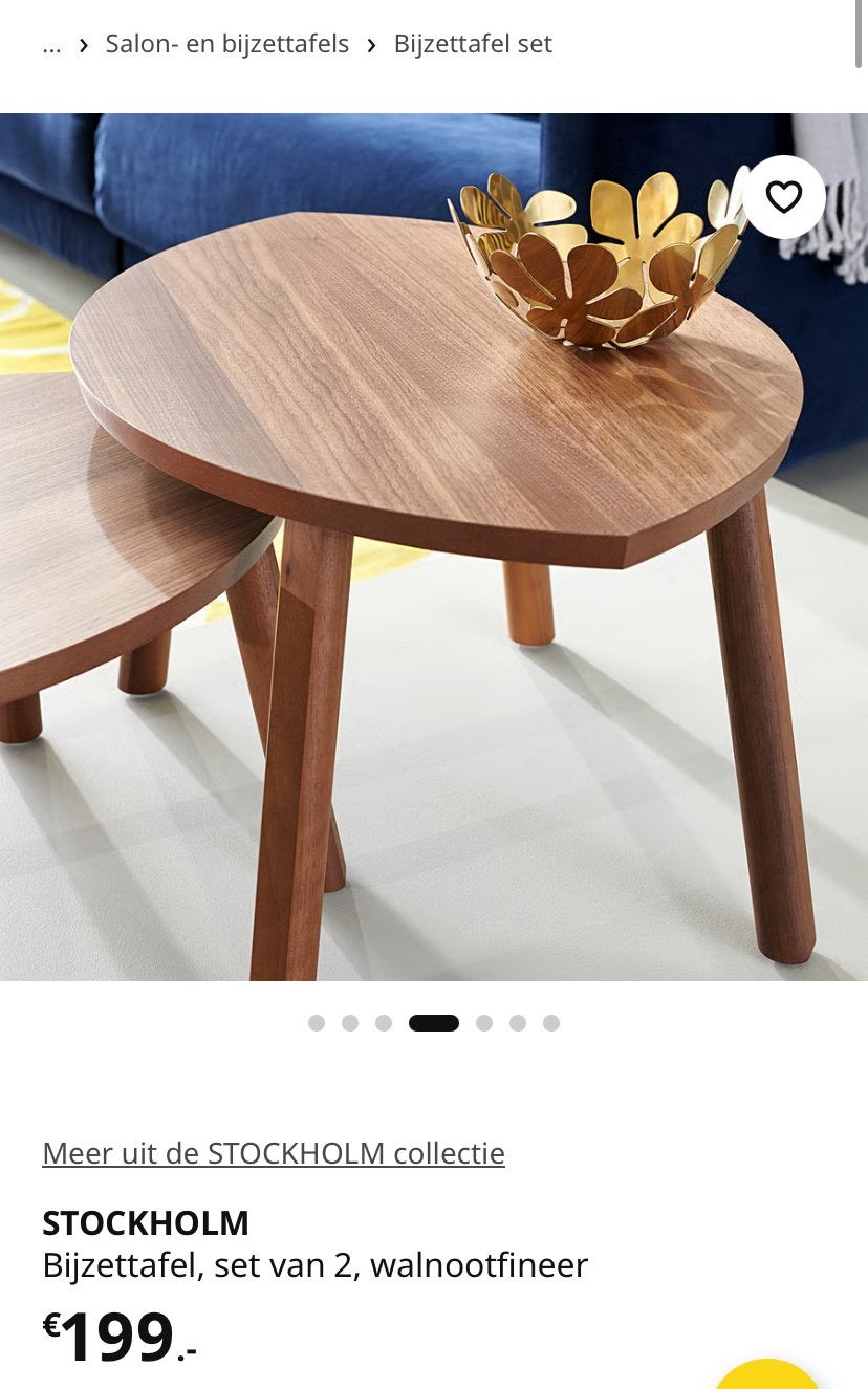 IKEA STOCKHOLM - gebruikte bijzettafel, Huis en Inrichting, Tafels | Salontafels, Ophalen, Minder dan 50 cm, Gebruikt, 50 tot 100 cm