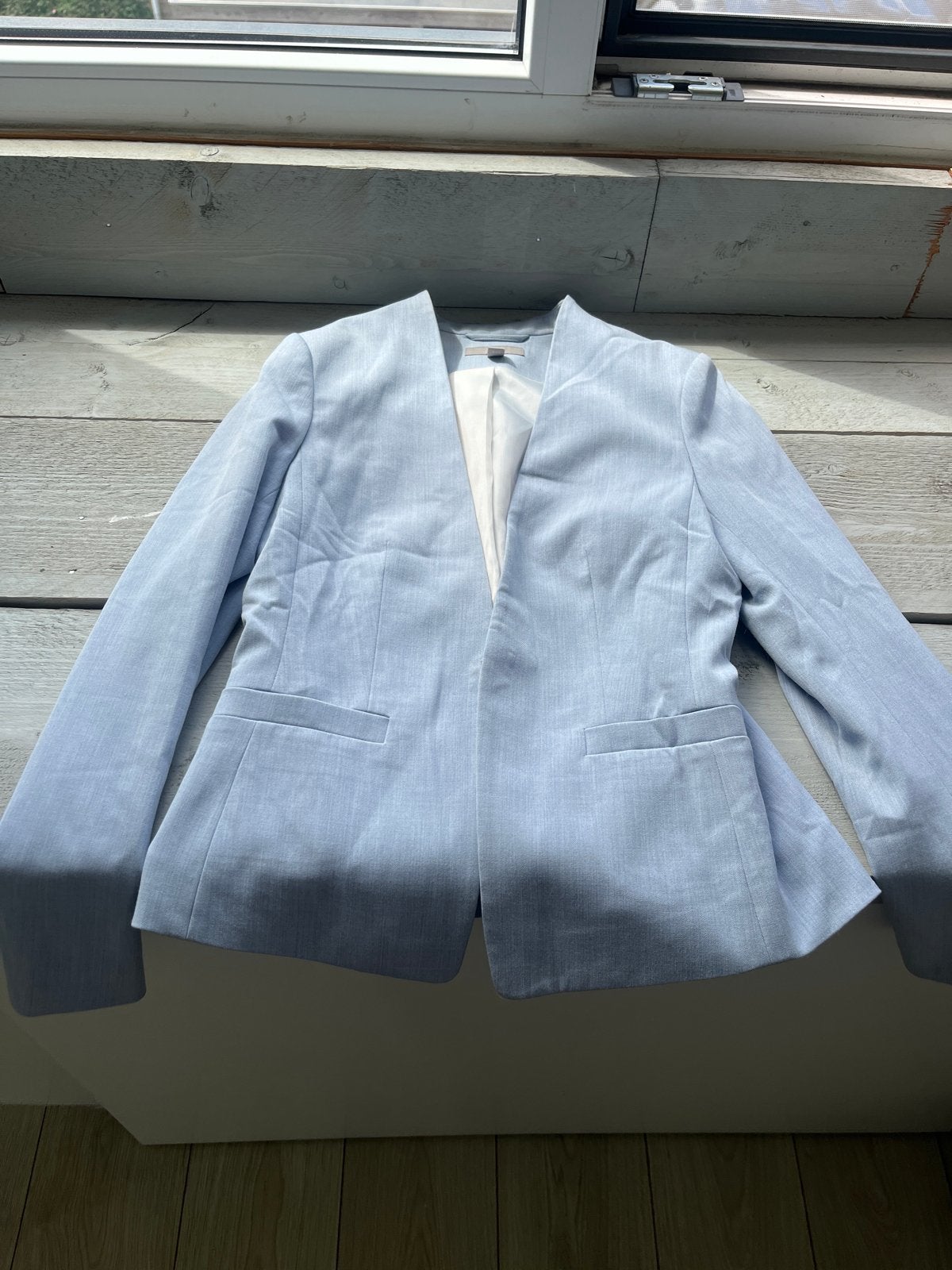 H&M Lichtblauw Colbert Maat 36 - Uitstekende Staat, Blauw, Ophalen of Verzenden, Zo goed als nieuw, Jasje