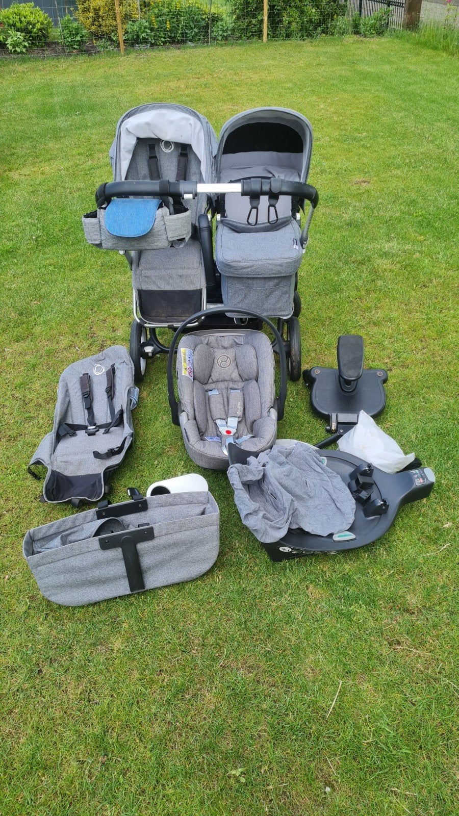 Bugaboo Donkey 2 duowagen met Cybex autostoel en regenhoes, Ophalen, Gebruikt, Bugaboo, Combiwagen