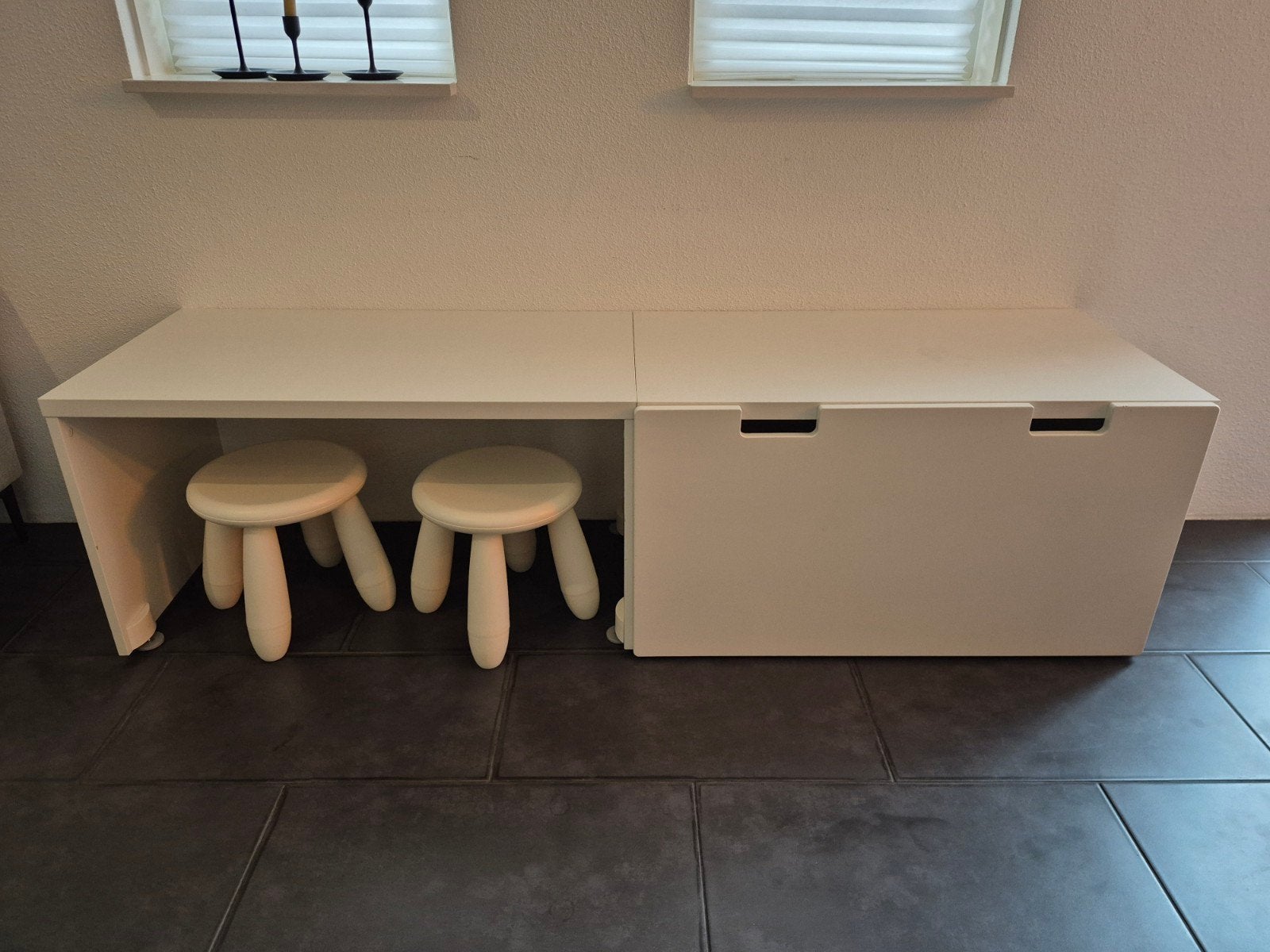 IKEA Stuva bankje met opbergruimte en krukjes, Ophalen