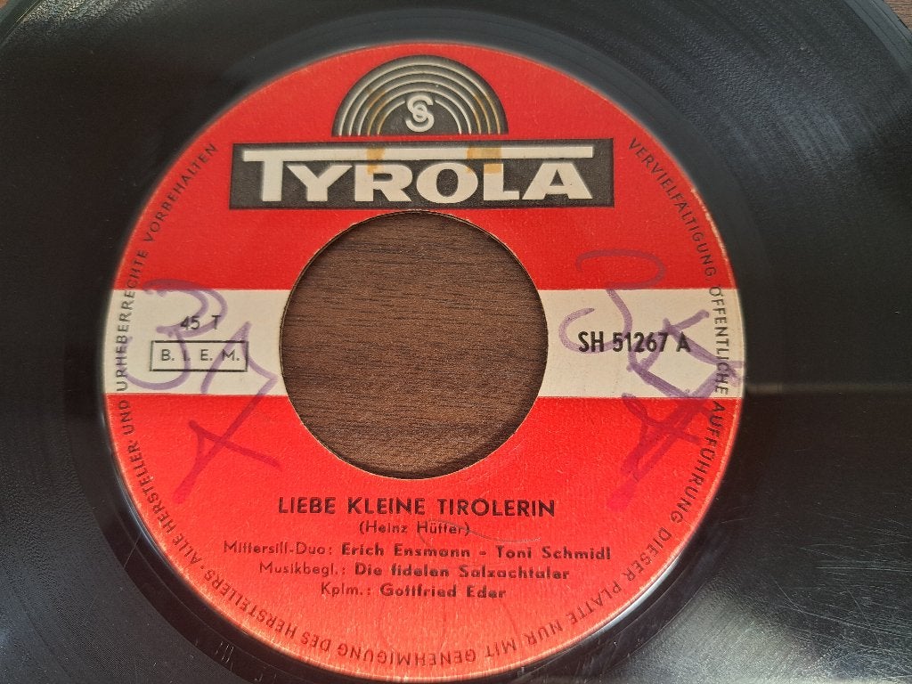 Mittersill Duo Erich Ensmann – Liebe Kleine Tirolerin, Cd's en Dvd's, 7 inch, Zo goed als nieuw, Overige typen, Schlager