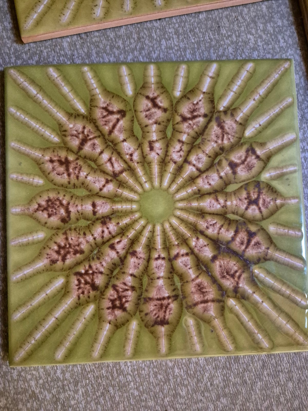 Vintage retro antieke geglazuurde wand tegels 15x15 cm, Antiek en Kunst, Ophalen