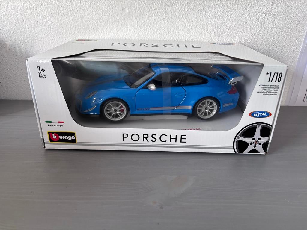Modelauto Porsche 911 GT3 RS 4.0 2012 Limited 1:18 blauw, Ophalen of Verzenden, Nieuw, Auto, Bburago