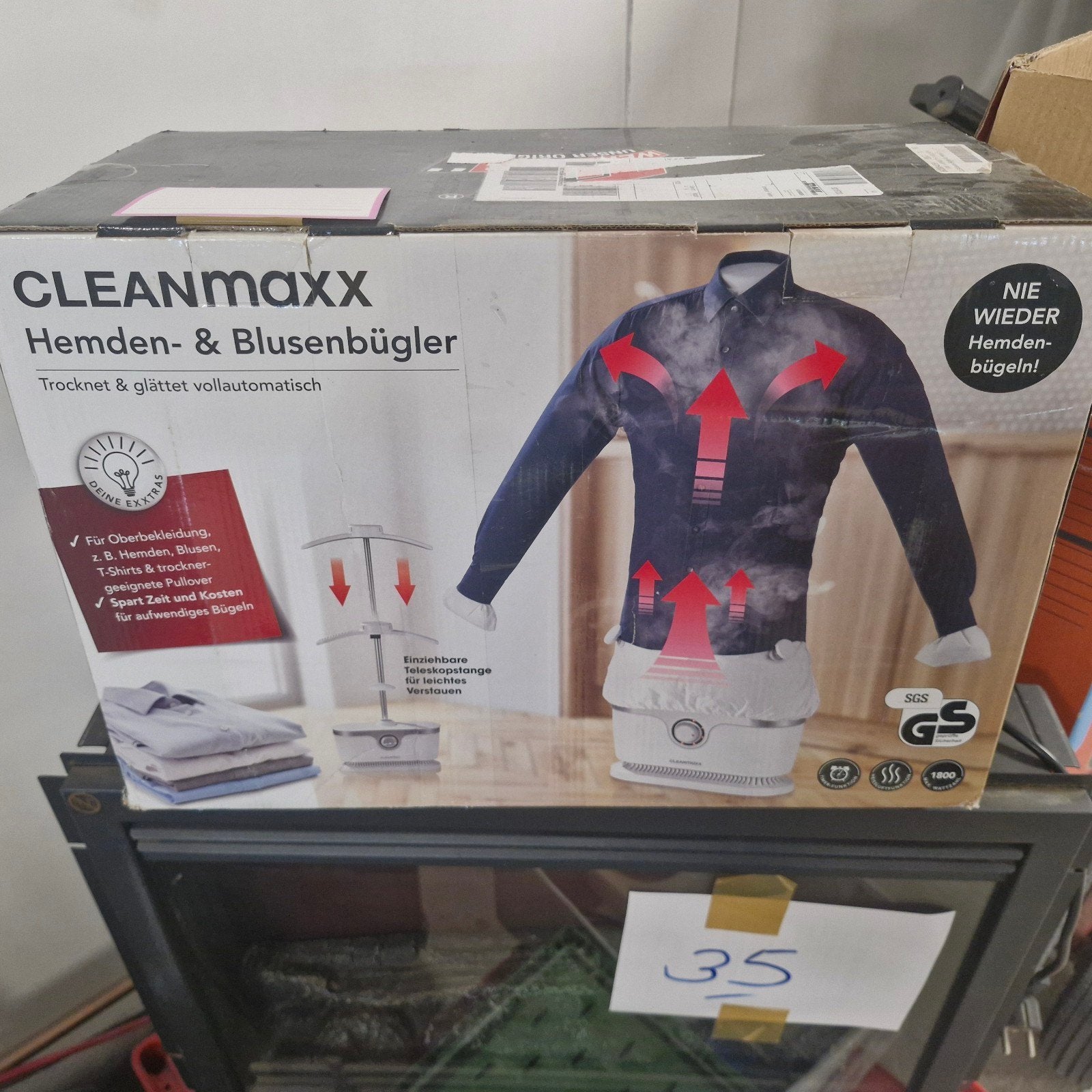 CLEANmaxx Hemden- & Blusenbügler - Automatisch Strijken, Ophalen of Verzenden, Gebruikt, Strijkijzer met snoer