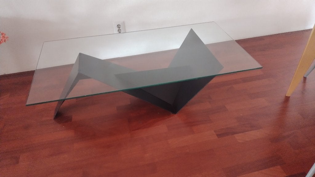 Glazen salontafel, Ophalen, 100 tot 150 cm, 50 tot 100 cm, Zo goed als nieuw