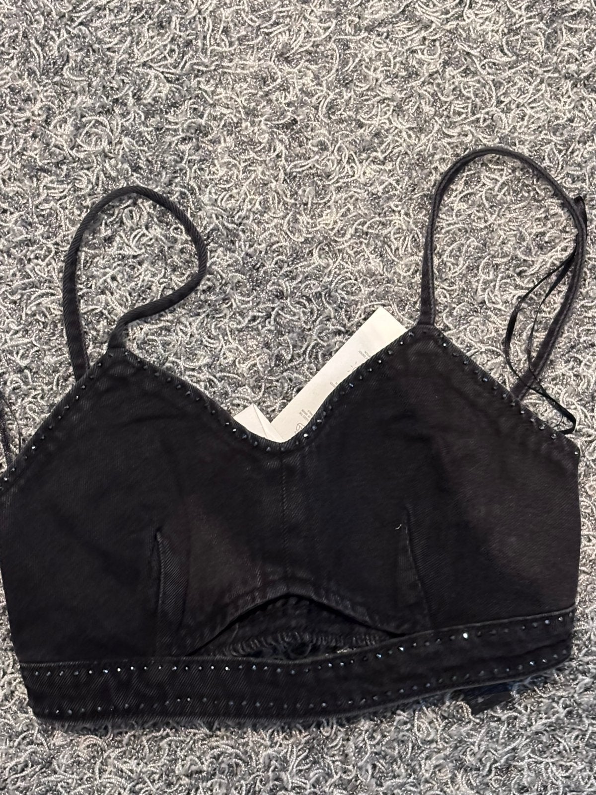 Zara jeans top met steentjes maat s nieuw, ., Zwart, Nieuw, Ophalen of Verzenden
