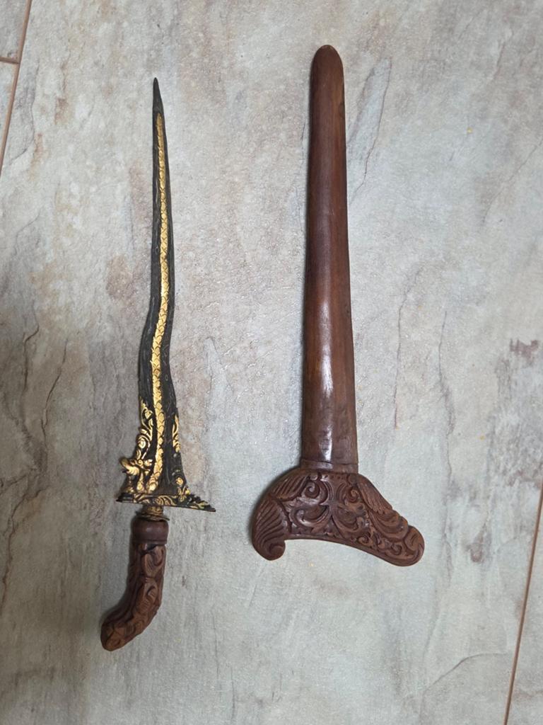 Javaanse Keris met gouden naga - Kris Indonesia, Antiek en Kunst, Ophalen of Verzenden