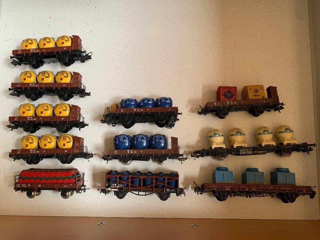 11 stuks Lima container wagons bier en andere, Gebruikt, Gelijkstroom, Wagon, Ophalen of Verzenden