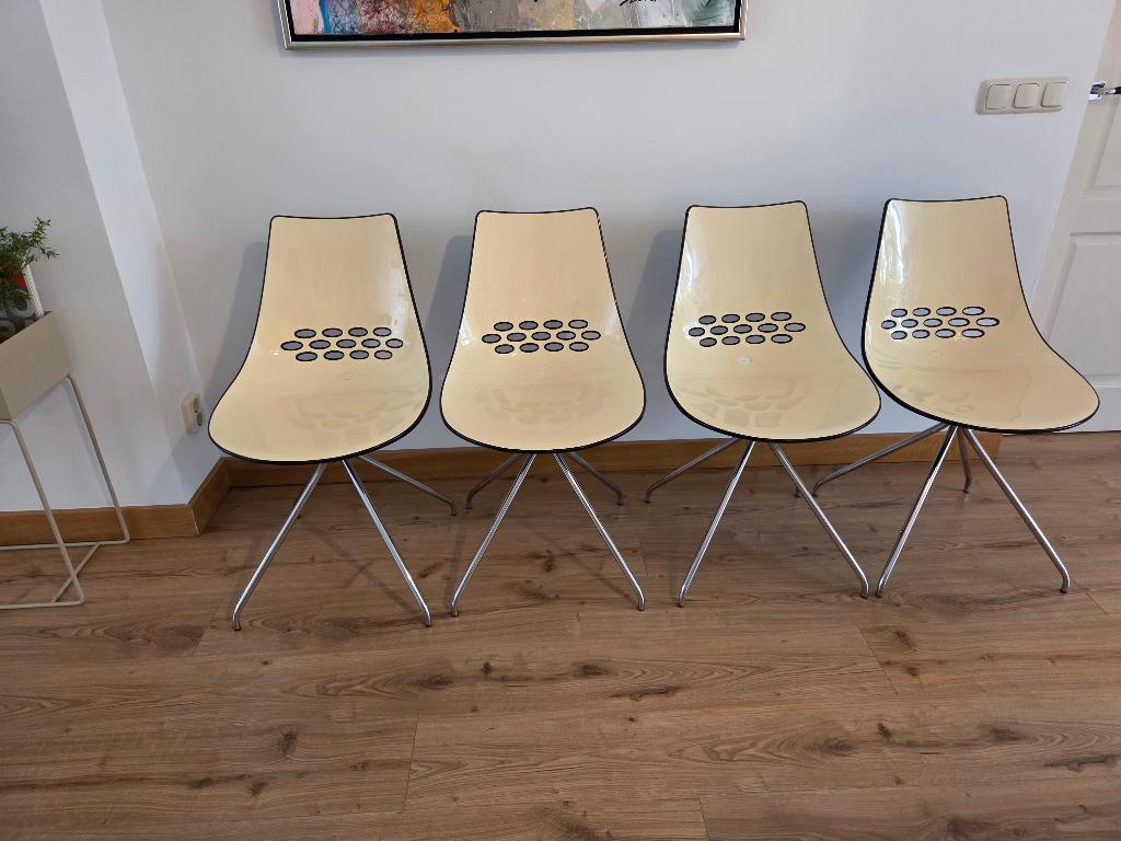 Calligaris Jam stoel 4x, Ophalen, Gebruikt, Design classic, Zwart