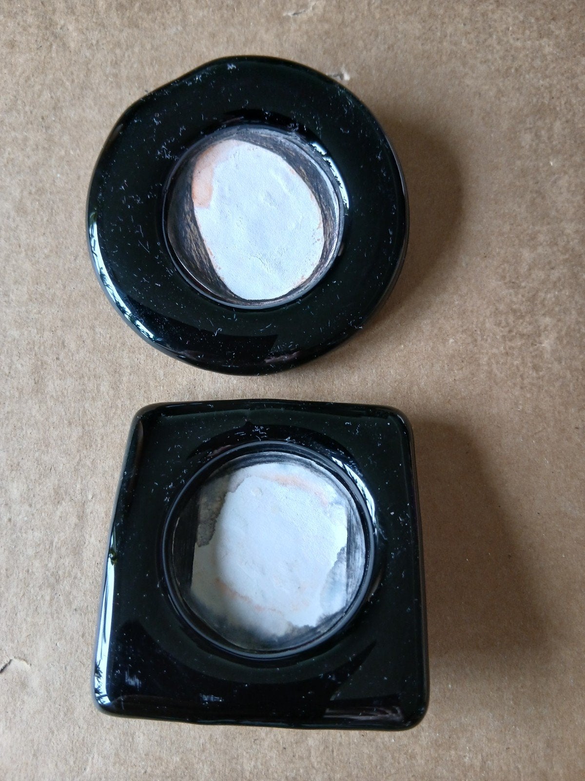 Keramische fotolijstjes - set van 2, Ophalen of Verzenden, Zo goed als nieuw, Fotolijst, Met glas