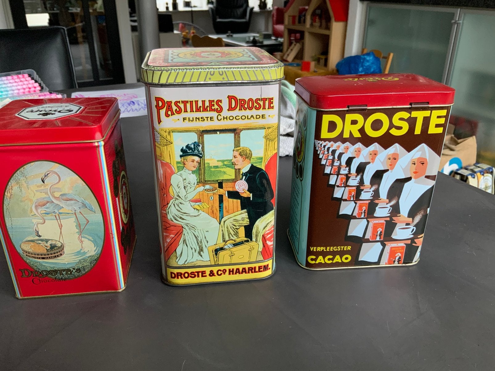 Drie leuke verschillende Droste blikjes., Ophalen of Verzenden, Zo goed als nieuw, Overige, Droste
