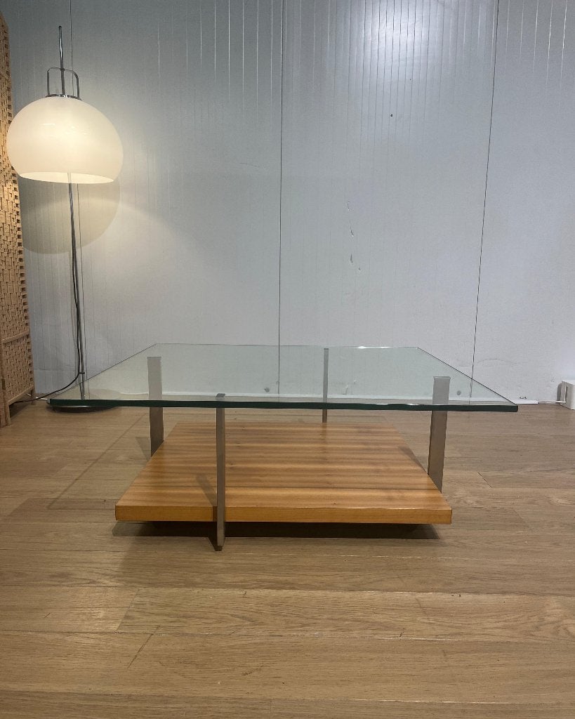 ZGAN Rolf Benz Salontafel NP €2000 GARANTIE, Huis en Inrichting, 100 tot 150 cm, Glas, Vierkant, Design Tafel Salontafel Rolf Benz