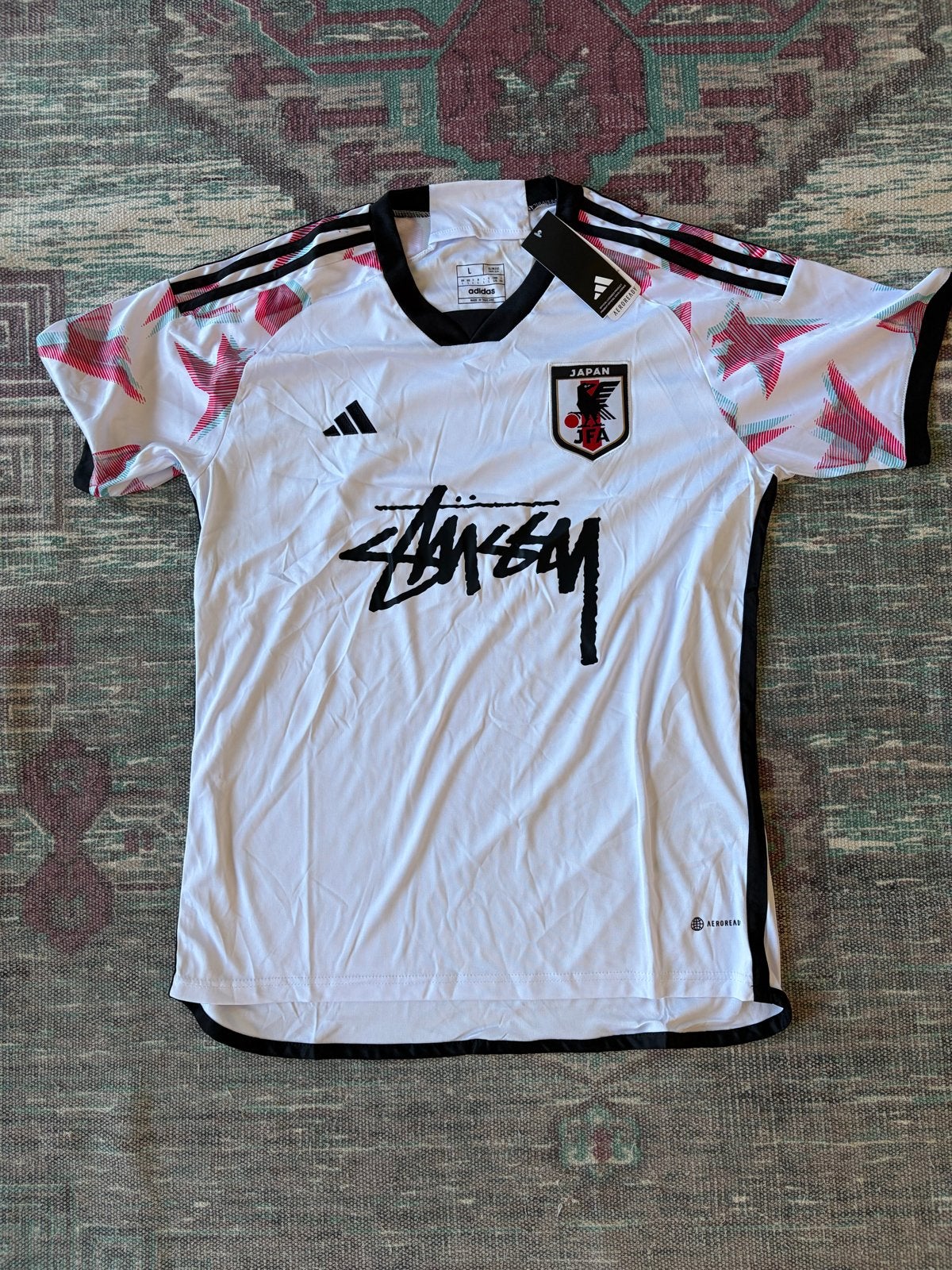 Adidas Japan x Stussy voetbalshirt - Maat L, Maat 52/54 (L), Wit, Nieuw, Ophalen of Verzenden