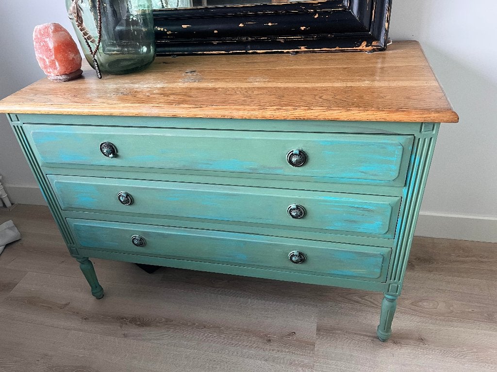 ladenkast-dressoir, Ophalen, Gebruikt, 100 tot 150 cm, Eikenhout