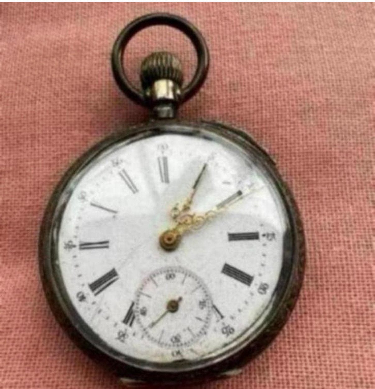 Antiek zakhorloge remontoir cylindre 6 rubis uit erfenis, Ophalen of Verzenden, Staal, Overige merken