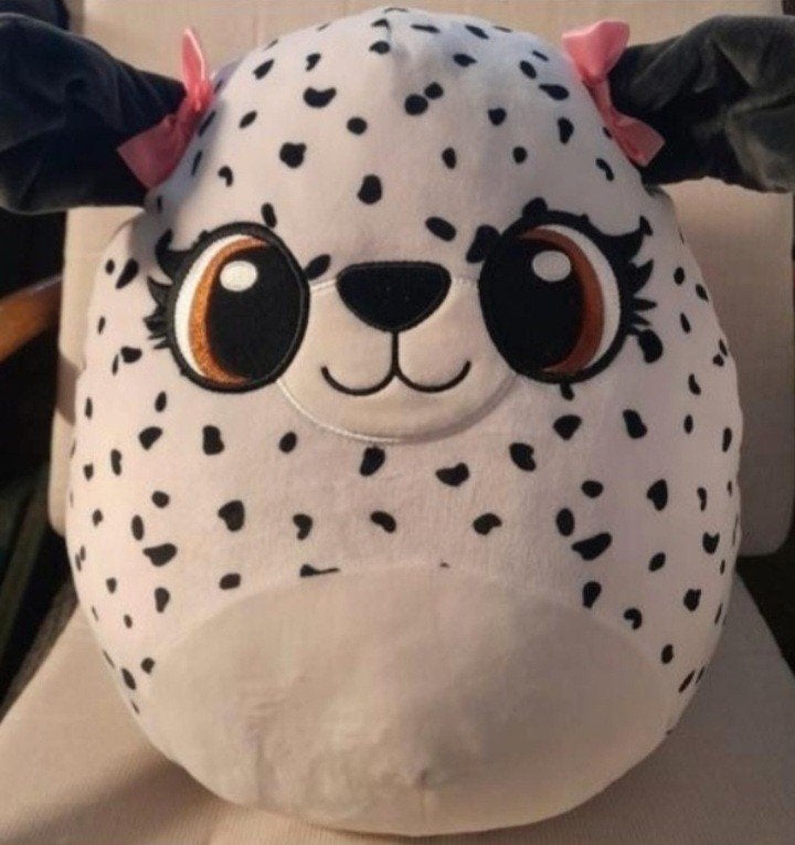 Squishmallow Dalmatier hond grote knuffel / kussentje ZGAN, Zo goed als nieuw, Middelgroot (20 tot 80 cm), Hond, Ophalen of Verzenden